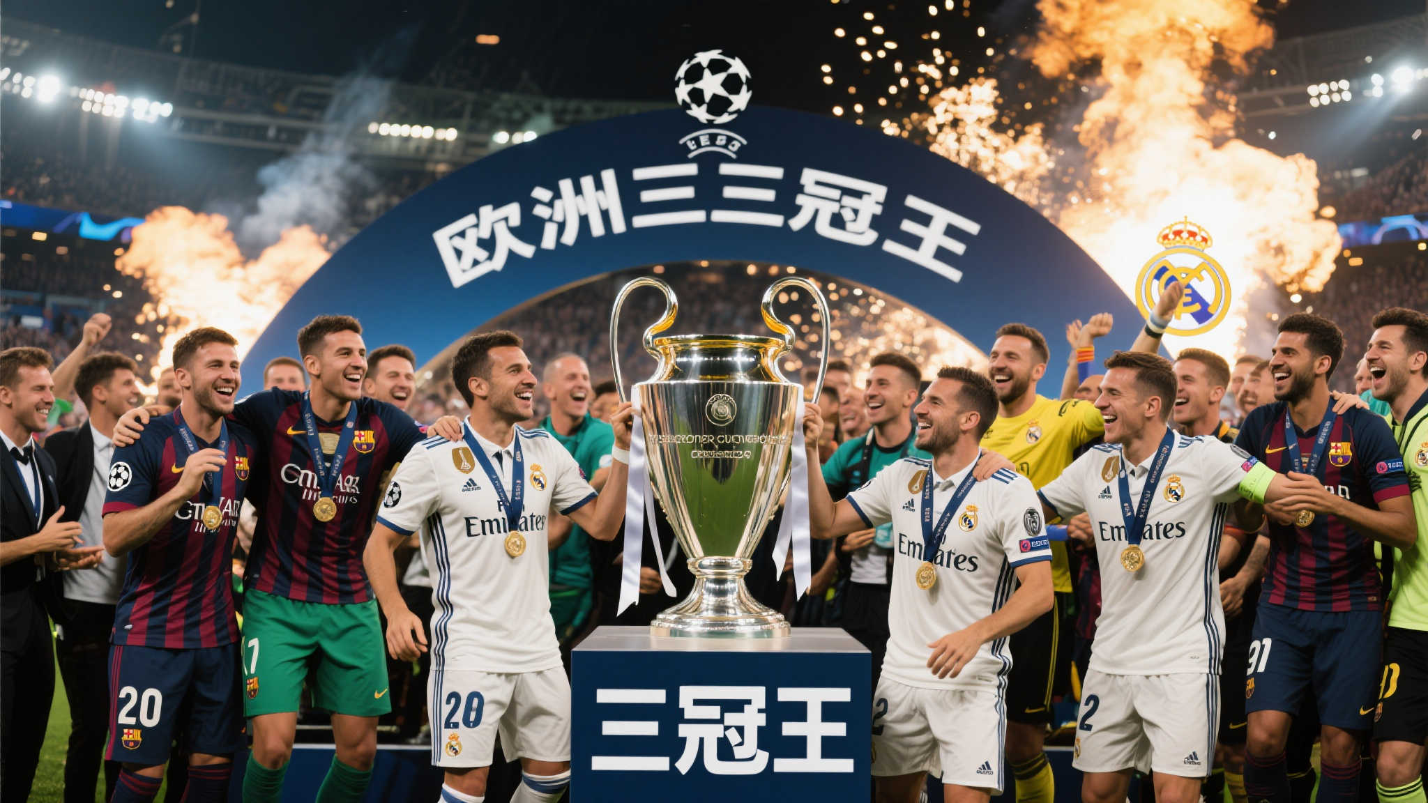 欧洲九大三冠王俱乐部共夺25次欧冠,其中皇马囊括15座奖杯 近几十年来,欧洲足球联赛的竞技水平不断升华,而争夺